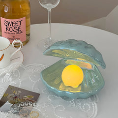 Ceramic Shell Pearl Night Lamp