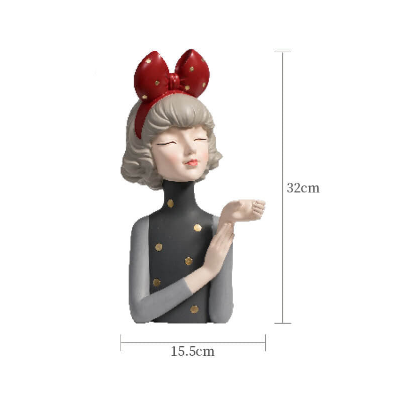 Bow Girl Resin Decoration