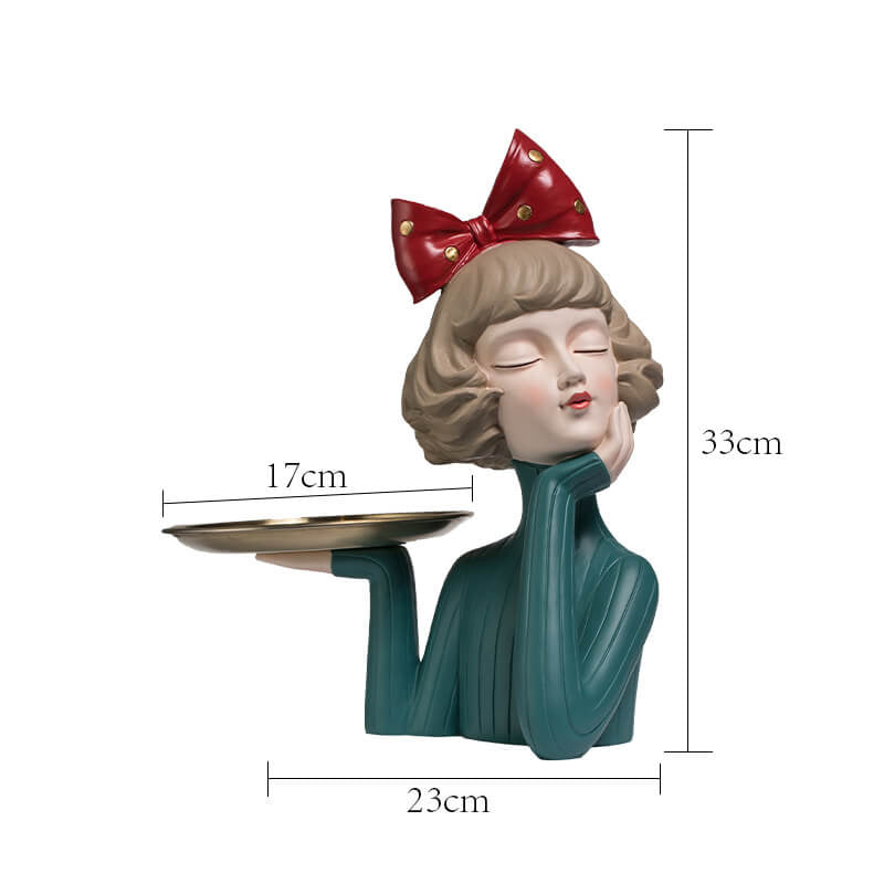 Elegant Girl Resin Storage Ornament