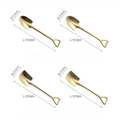 Shovel Stainless Steel Dessert Spoon 4Pcs Set