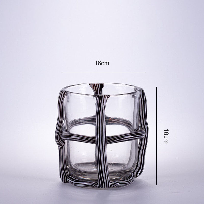 Striped Vintage Glass Vase