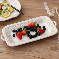 Vintage Embossed Ceramic Dinner Plate