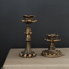 Vintage Lotus Resin Candle Holder