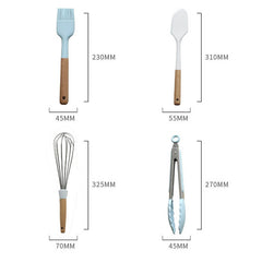 Wooden Handle Silicone Baking Set