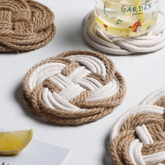 Hand Made Woven Cotton Linen Coaster