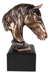 Horse Stallion Head Bust Figurine w/ Trophy Base