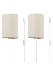 Set of Two Wall Sconces, 3 Color Temperatures, Wall lamp w/ Cord