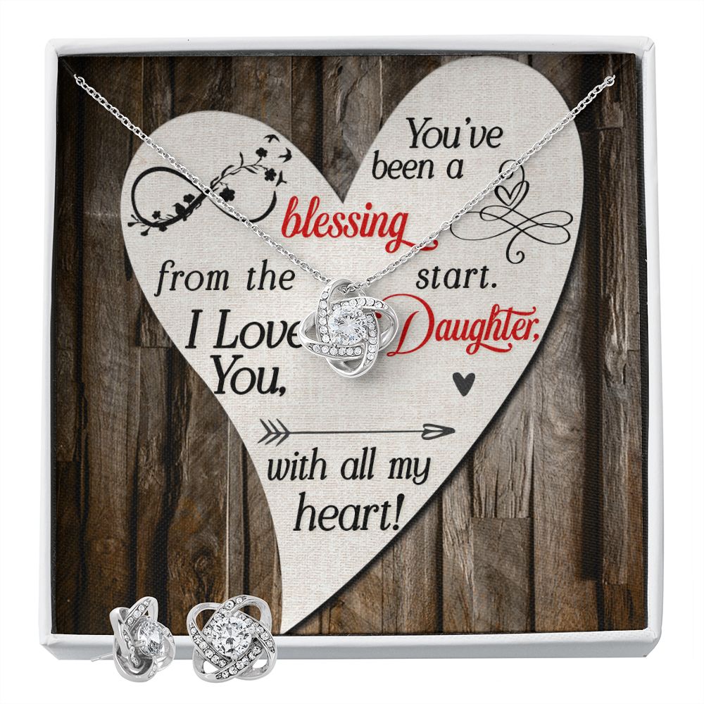 You've been a blessing Love Knot Earring & Necklace Set