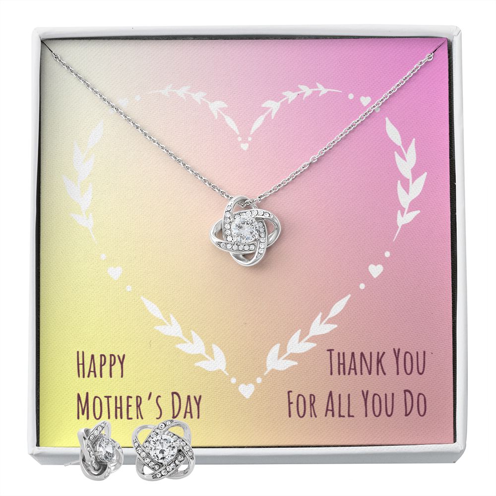 mothersdayitem-03(1) Love Knot Earring & Necklace Set