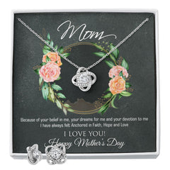 Mothers Day Love Knot Earring & Necklace Set