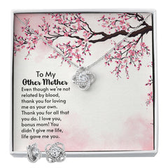 To My Other Mother Love Knot Earring & Necklace Set