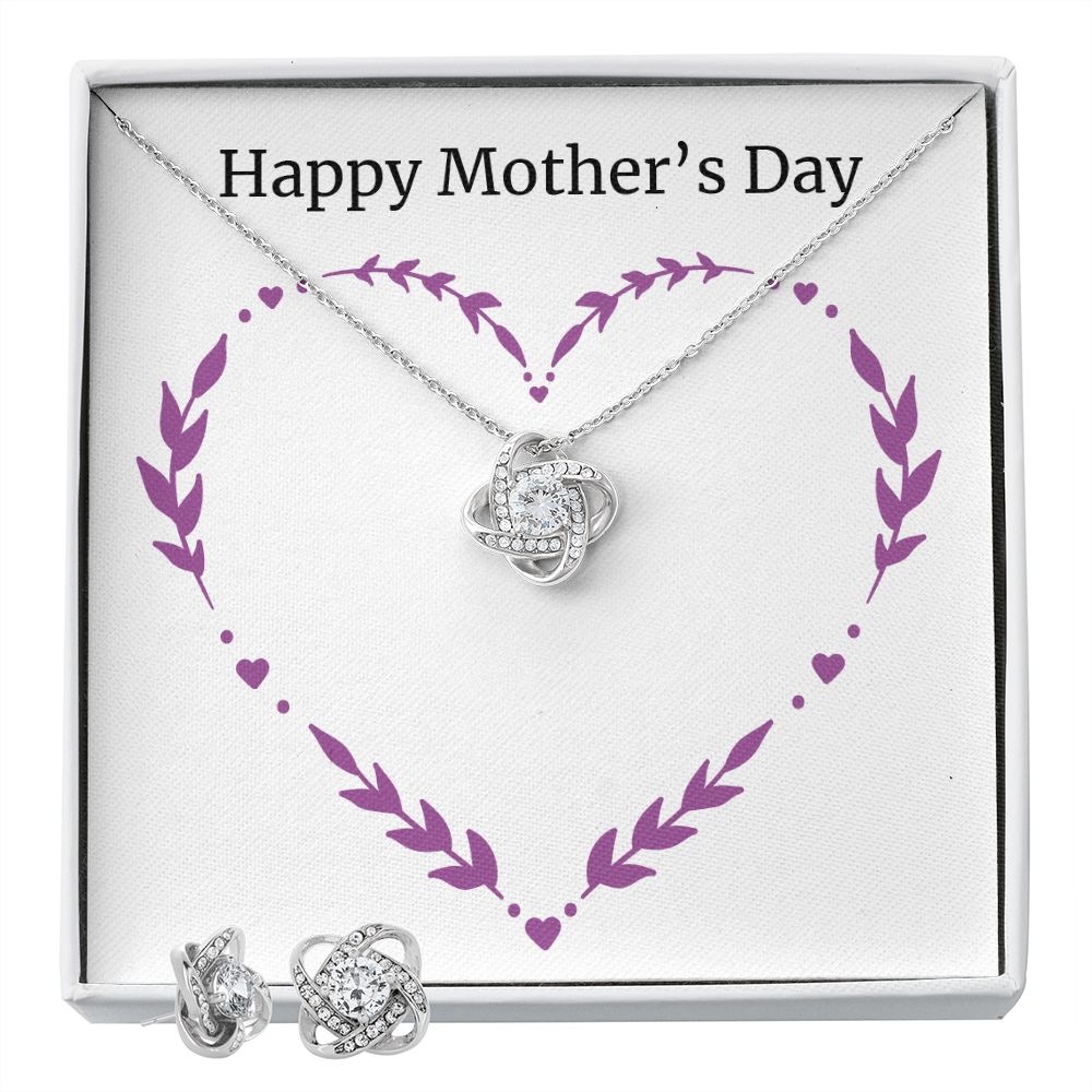 mothersdayitem-04(1) Love Knot Earring & Necklace Set