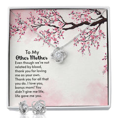 To My Other Mother Love Knot Earring & Necklace Set