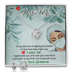 Doctor Wife Love Knot Earring & Necklace Set