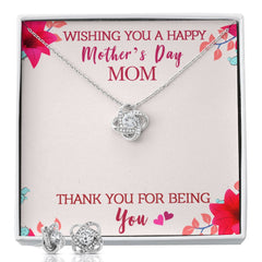 Wishing you a happy Mothers day 4 Love Knot Earring & Necklace Set