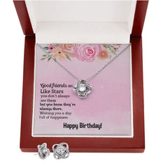 good friend Love Knot Earring & Necklace Set