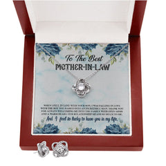 To The Best Mother in Law Love Knot Earring & Necklace Set