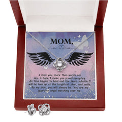 I miss you more than Love Knot Earring & Necklace Set