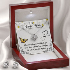 To my Nurse Mom Love Knot Earring & Necklace Set