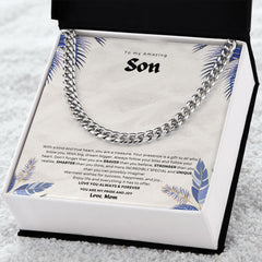 To My Amazing Son Cuban Link Chain For Him