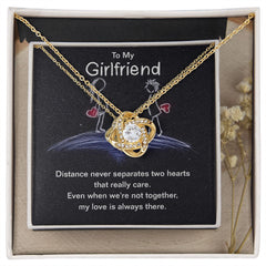 To My Girlfriend beautiful Love Knot Necklace. Valentine's Day Jewelry