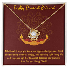 To MY Beloved Love Knot Necklace Diwali Necklace set