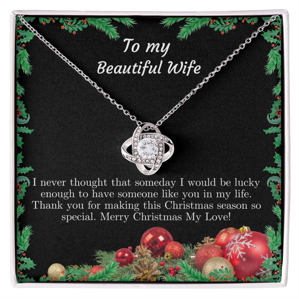 To My Beautiful Wife Merry Christmas My Love Necklace