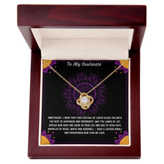 TO MY SOULMATE HAVE A JOYOUS DIWALI AND PROSPEROUS NEW YEAR MY LOVE HAPPY DIWALI Love Knot Necklace