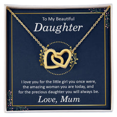 To my beautiful daughter - I love you Interlocking Hearts necklace