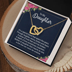 To my daughter - it's a special bond Interlocking Hearts necklace