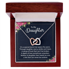 To my daughter - it's a special bond Interlocking Hearts necklace