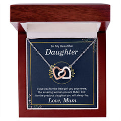 To my beautiful daughter - I love you Interlocking Hearts necklace