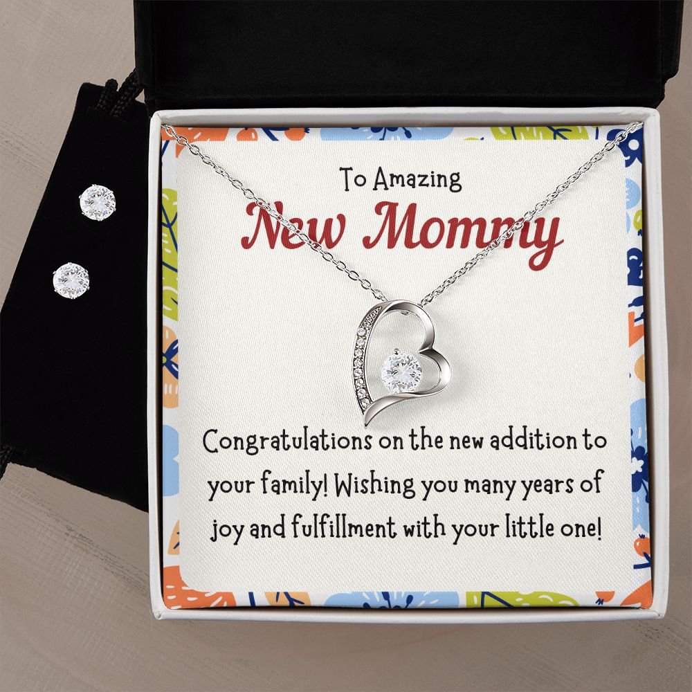 75 Forever Love Necklace and Cubic Zirconia Earring Set