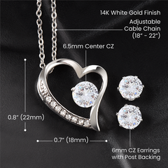 56 Forever Love Necklace and Cubic Zirconia Earring Set