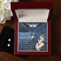 Mom Forever Love Necklace and Cubic Zirconia Earring Set
