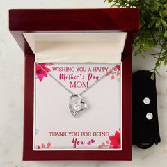 Wishing you a happy Mothers day  Forever Love Necklace and Cubic Zirconia Earring Set