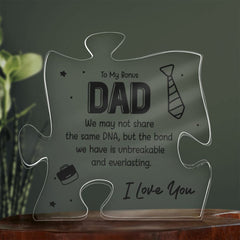 To my Bonus Dad - I Love You Acrylic Puzzle Plaque, Perfect for Fathers Day