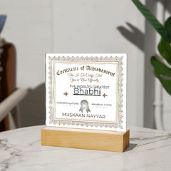 Square Acrylic Plaque Bhabhi