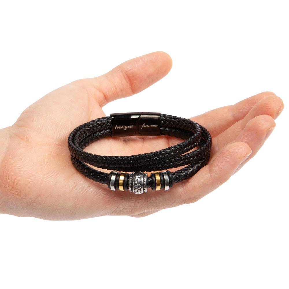 Inspiring Father's Day Gift: "Dad, You Taught Me to Chase My Dreams" Love You Forever Men's Bracelet