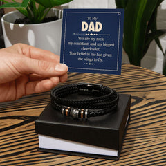 Meaningful Father's Day Gift: "To My Dad - You Are My Rock" Love You Forever Men's Bracelet