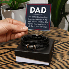 Heartfelt Father's Day Gift: "Dad, You Are the Beat of My Heart" Love You Forever Men's Bracelet