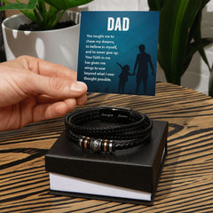 Inspiring Father's Day Gift: "Dad, You Taught Me to Chase My Dreams" Love You Forever Men's Bracelet