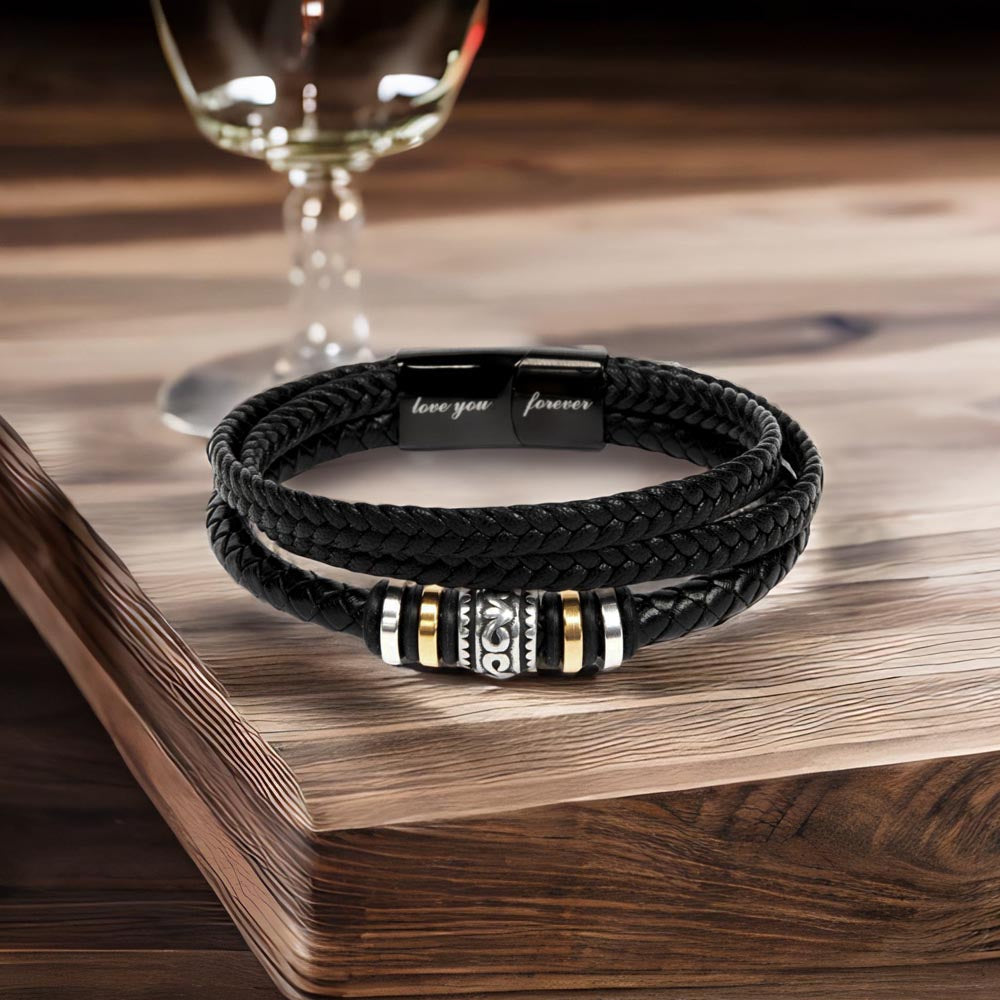 Heartfelt Father's Day Gift: "Dad, You Are the Beat of My Heart" Love You Forever Men's Bracelet