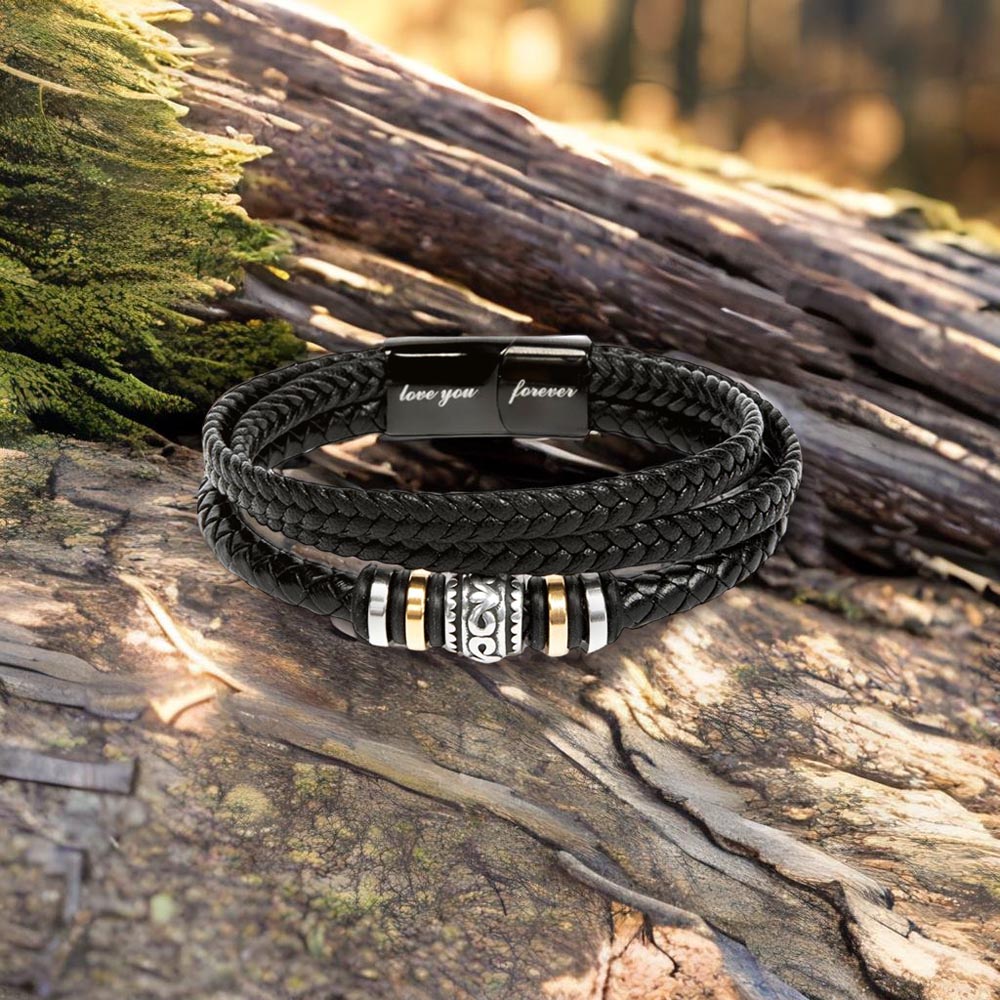 Melodious Father's Day Gift: "Dad - Your Love Sings Like a Melody" Love You Forever Men's Bracelet