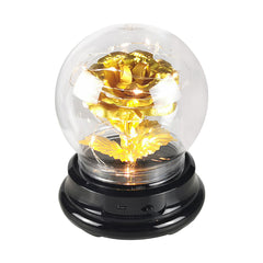 Rose Flower in Glass Dome w/ LED Light