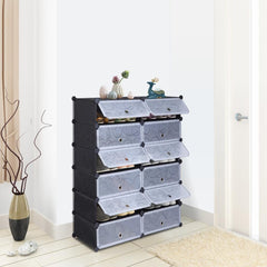 12 Cubes DIY Modular Shoe Storage - 6 Ties 24 Pairs Shoes