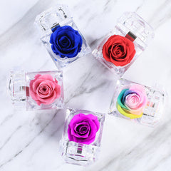 Preserved Forever Rose Acrylic Ring Box Gift for Women