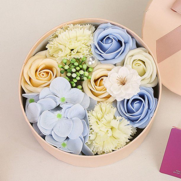 Eternal Rose in Box Preserved Real Rose Flowers With Box Set, Blue