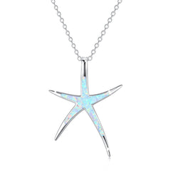 Opal Starfish Necklace Jewelry for Women