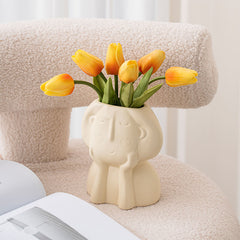 Cheek Girl Ceramic Vase